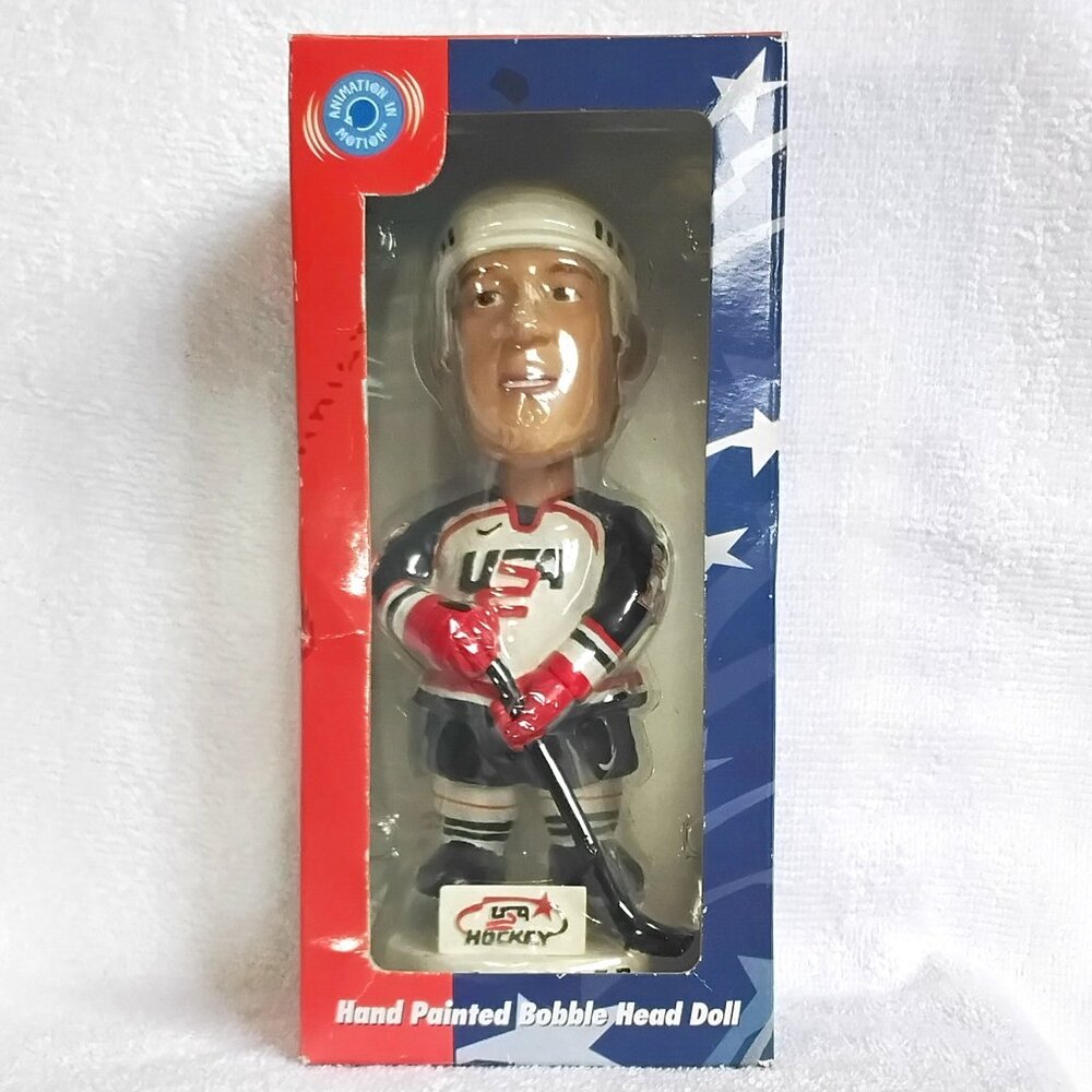 2001 Team USA Hockey John LeClair Genuine Hand Painted Bobble Head BNIP!!